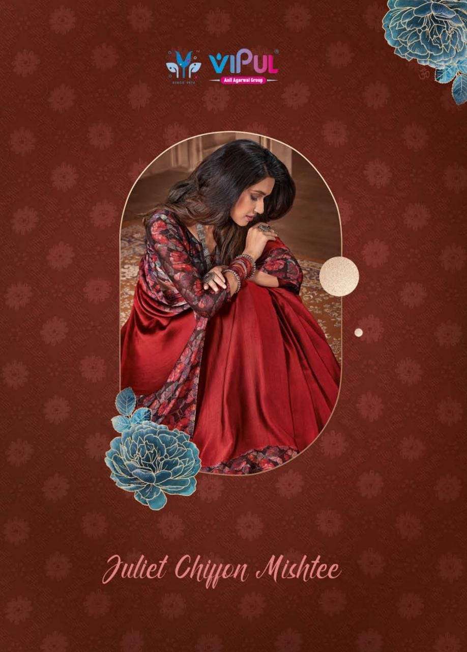 vipul juliet chiffon mishtee series 53217-53228 satin chiffon saree