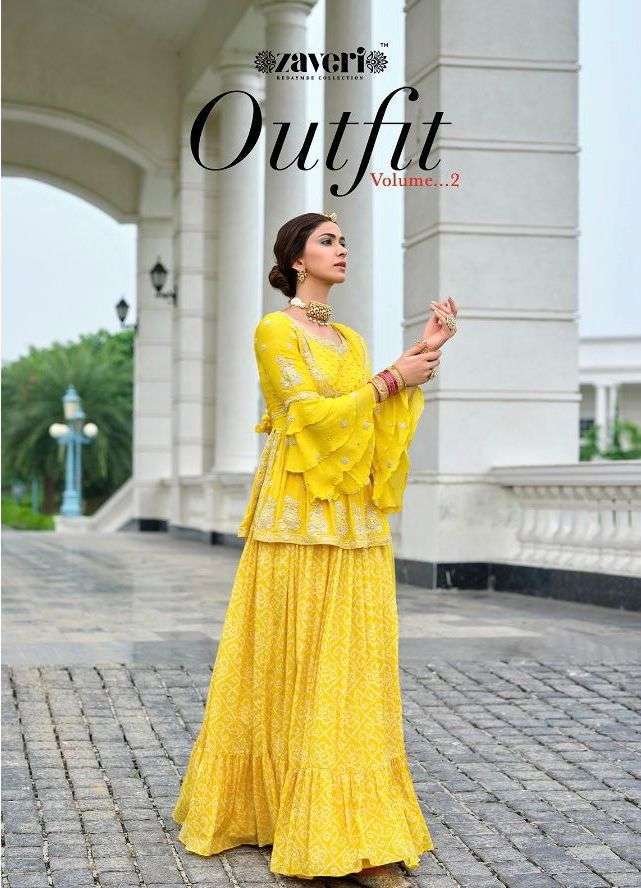 zaveri outfit vol 2 series 1051-1054 georgette chinon readymade suit 