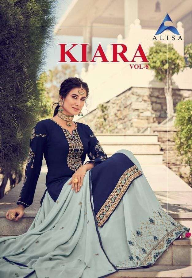 alisa kiara vol 8 series 7301-7306 pure faux georgette suit 