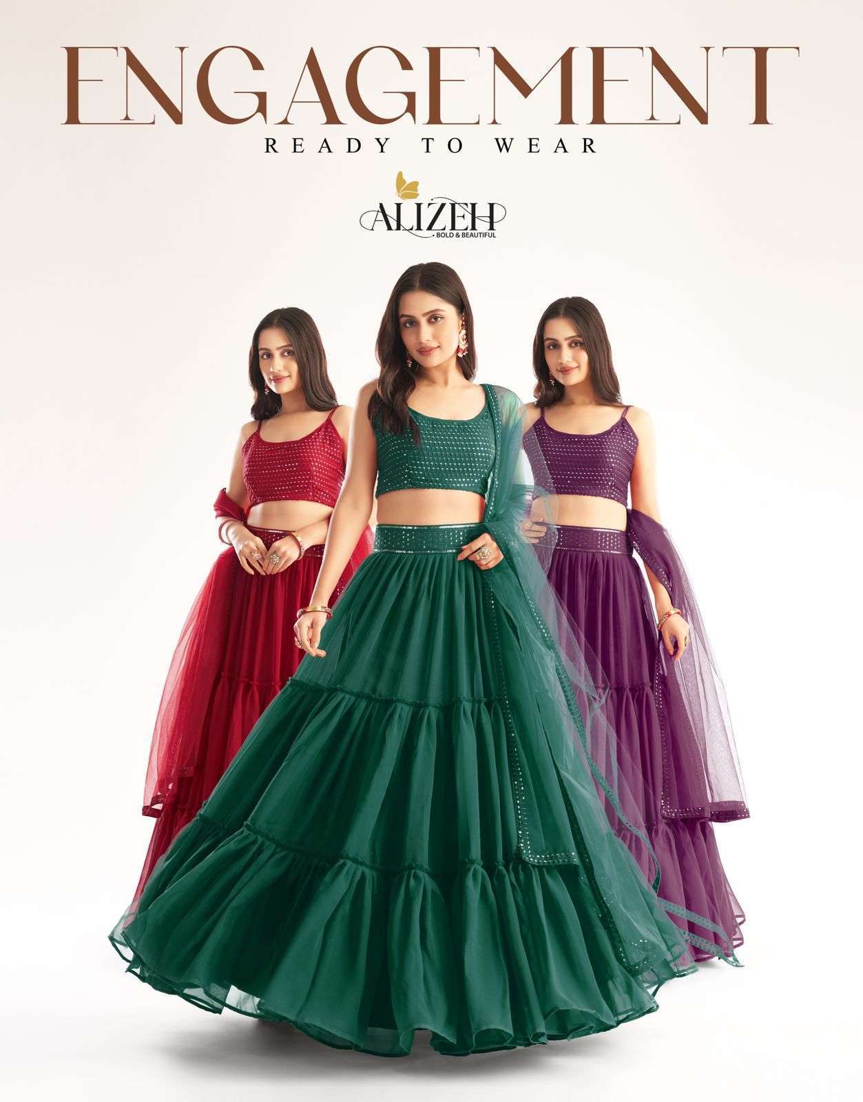 alizeh engagement series 1060 pure georgette lehenga 