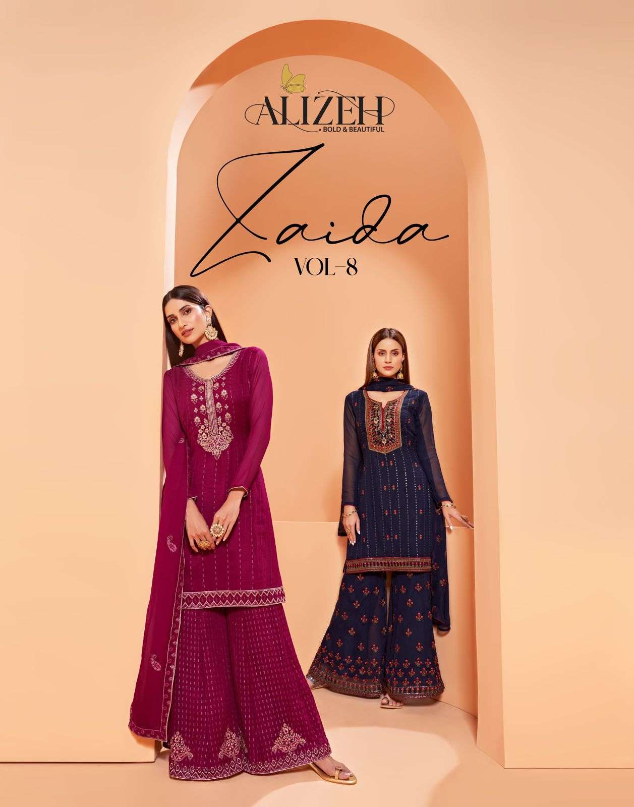 ALIZEH OFFICIAL ZAIDA VOL-8 PURE GEORGETTE SUIT 