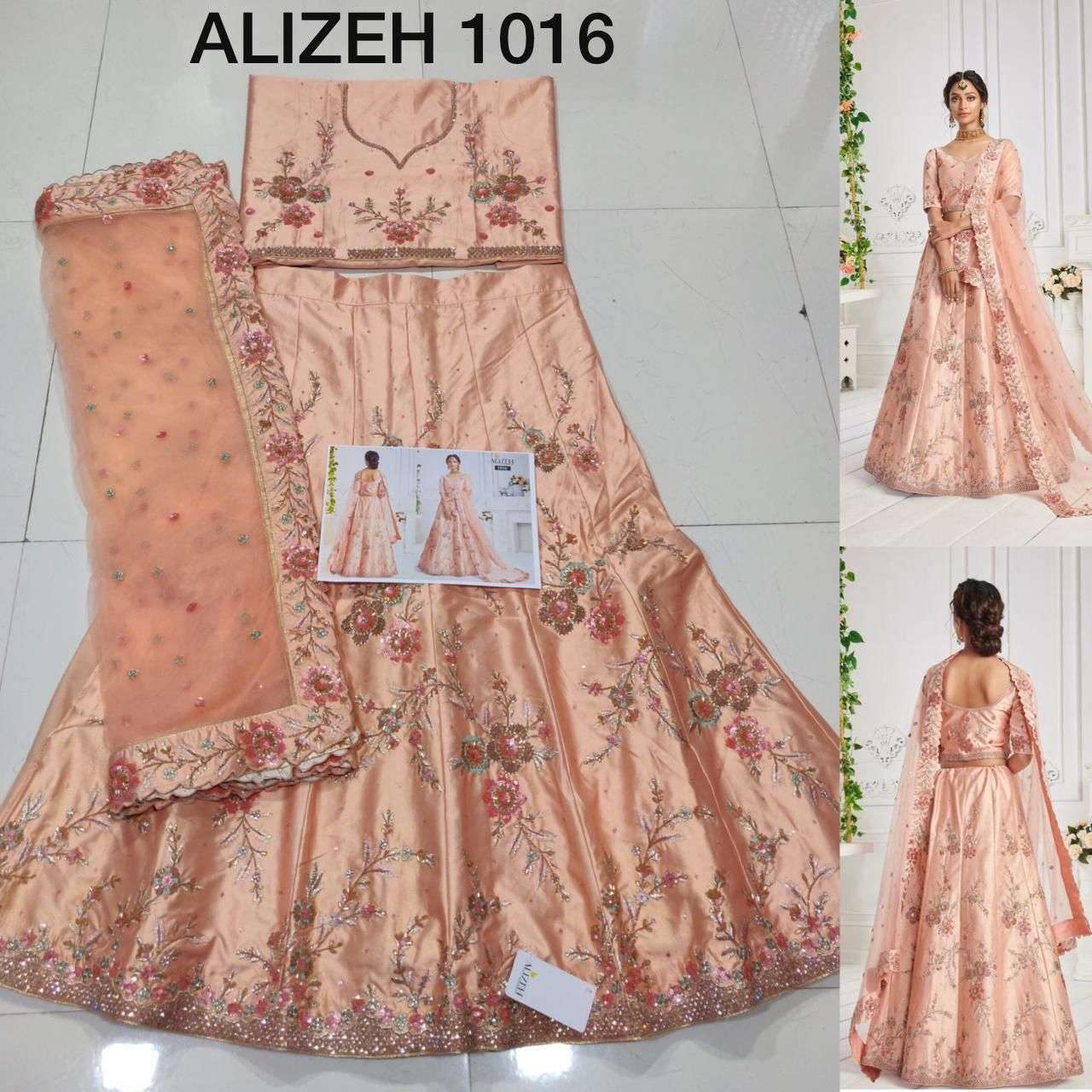 ALIZEH SANGEET VOL-1 1016 DESIGNER ALIZEH SILK LEHENGA 
