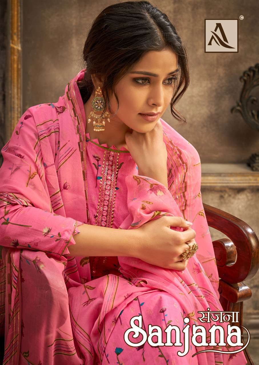 alok suit sanjana series 592001-592010 Pure Cotton suit