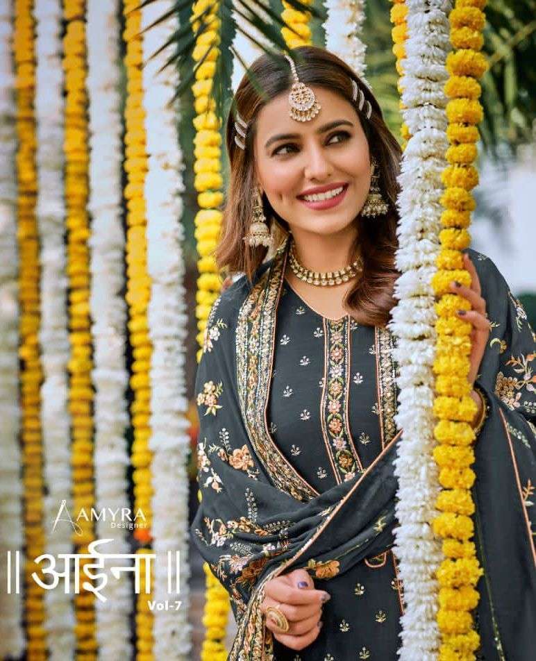 amyra aaina vol 7 series 130-133 pure viscose chinon suit 