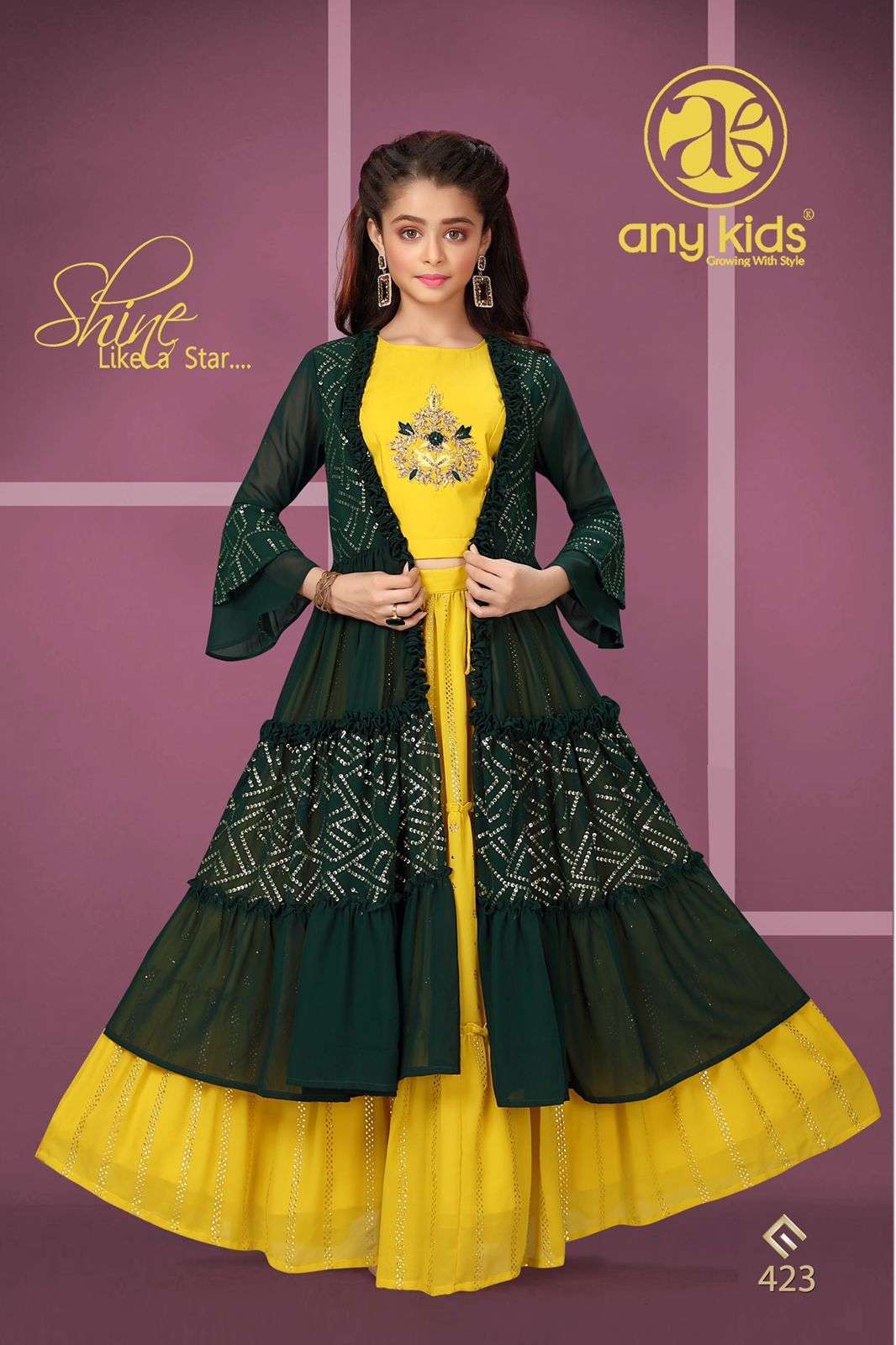 any kids 420-451 series kids gown sarara frocks exclusive children collection wholesale