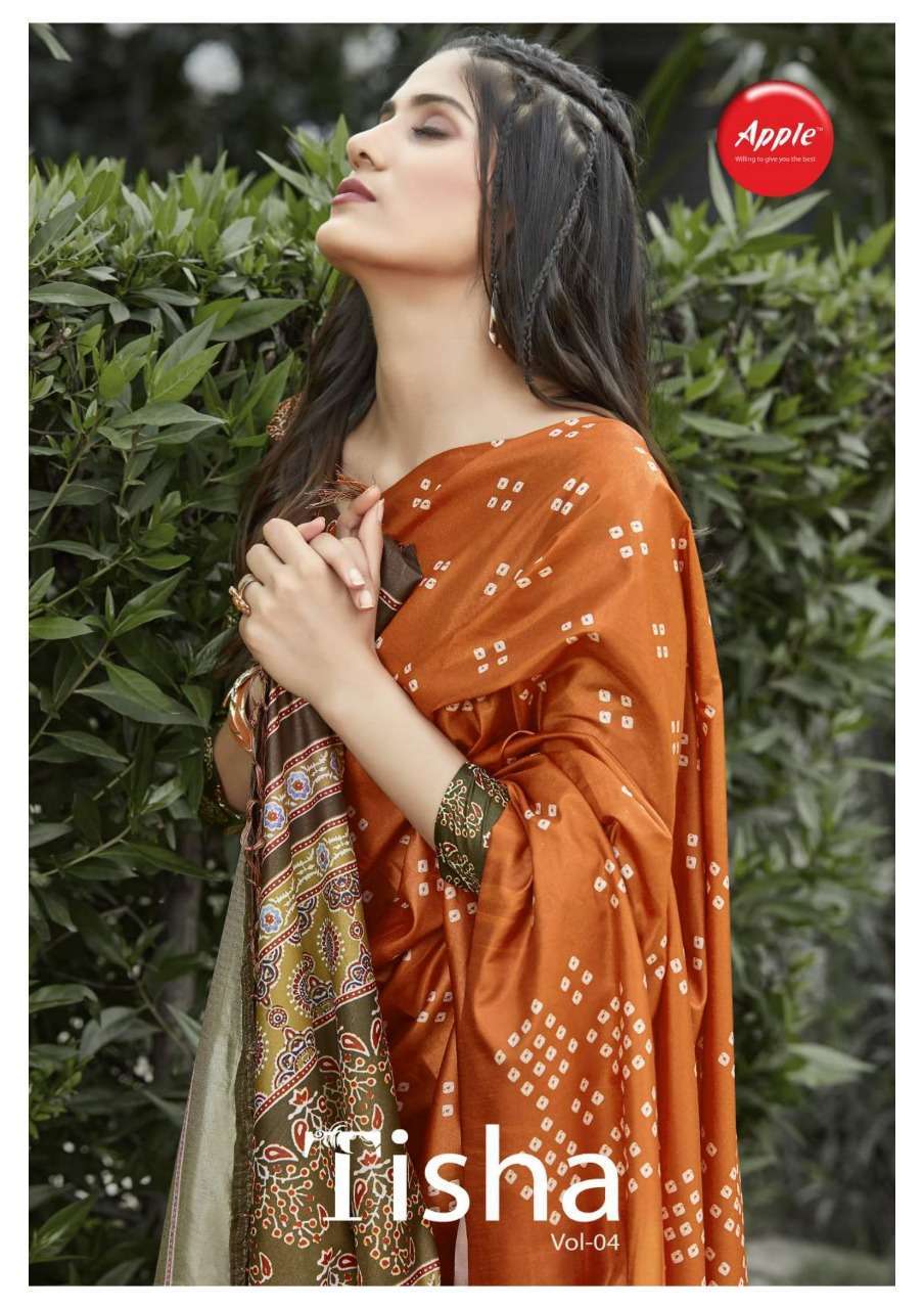 apple tisha silk vol 4 series 401-408 Dola Silk saree