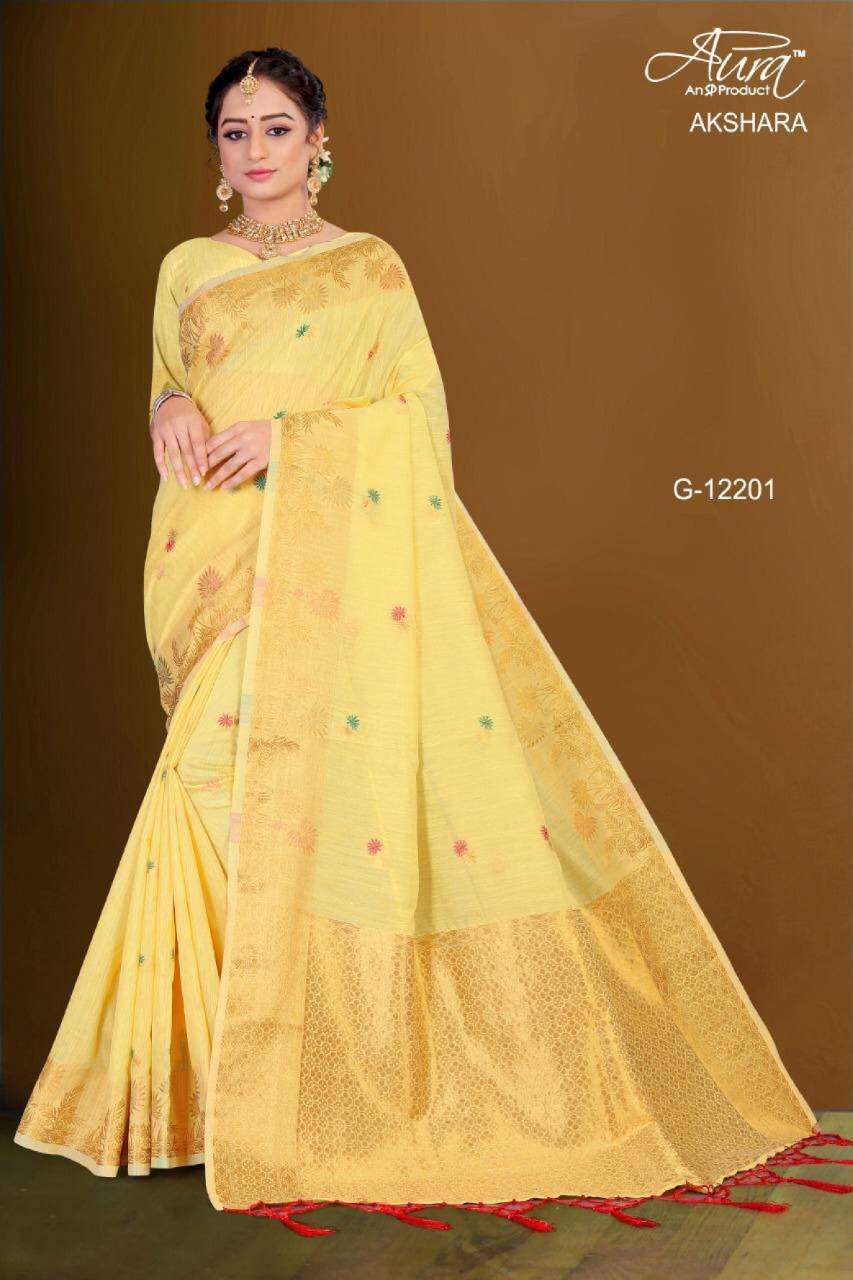 aura akshara series 12201-12206 Chanderi Cotton saree
