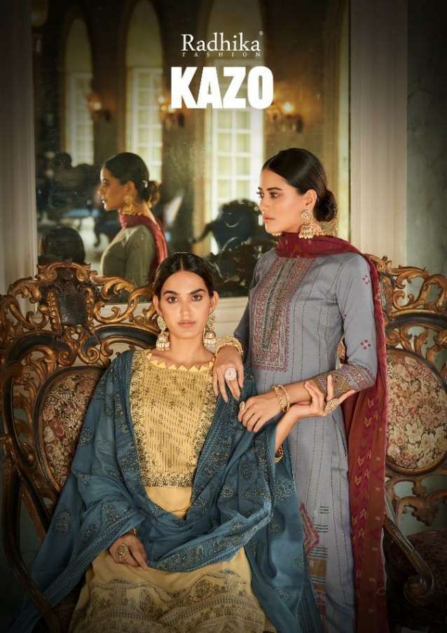 azara radhika kazo series 17001-17008 blossom cotton suit 