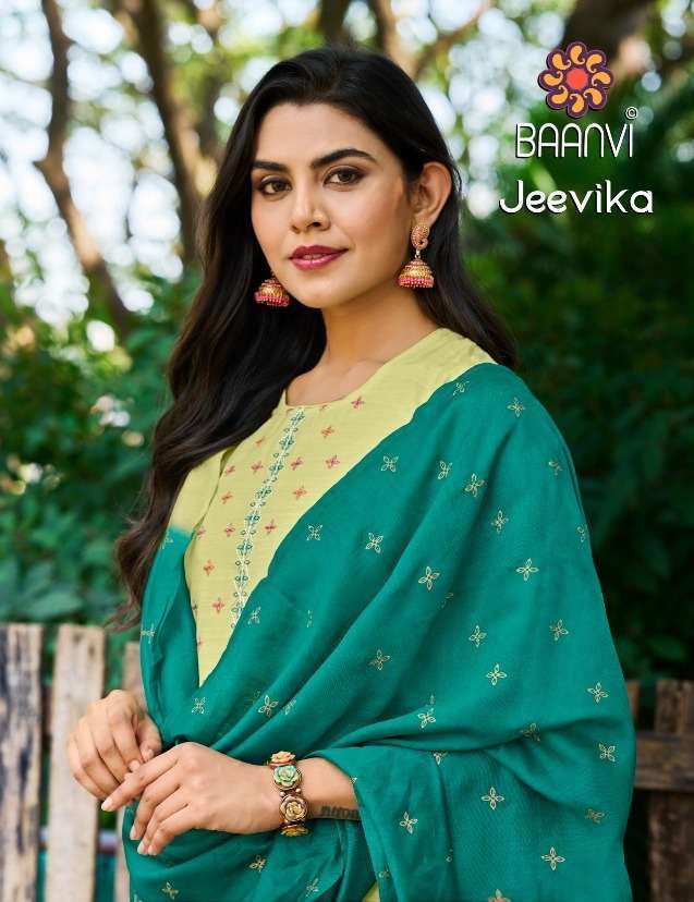 baanvi jeevika series 101-104 dynamic heavy embroidery readymade suit 