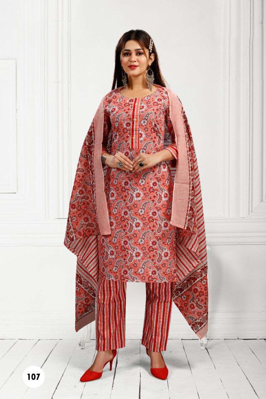 beauty queen cotton combo series 107 cotton readymade suit 