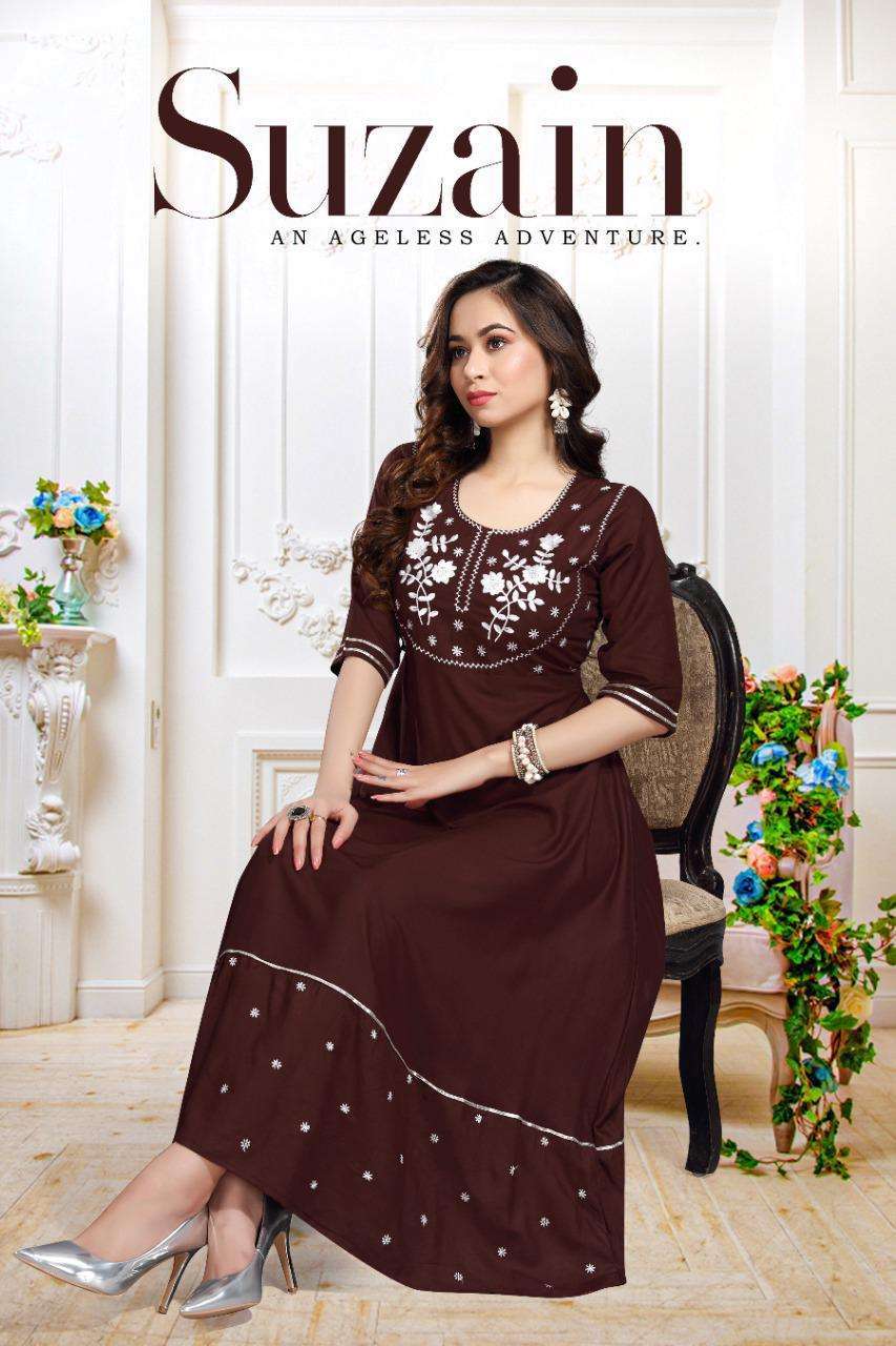 beauty queen suzain series 1001-1008 14 kg rayon kurti 