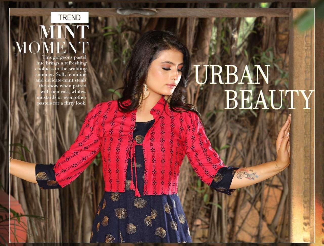 beauty queen urban beauty series 601-608 14 kg rayon kurti