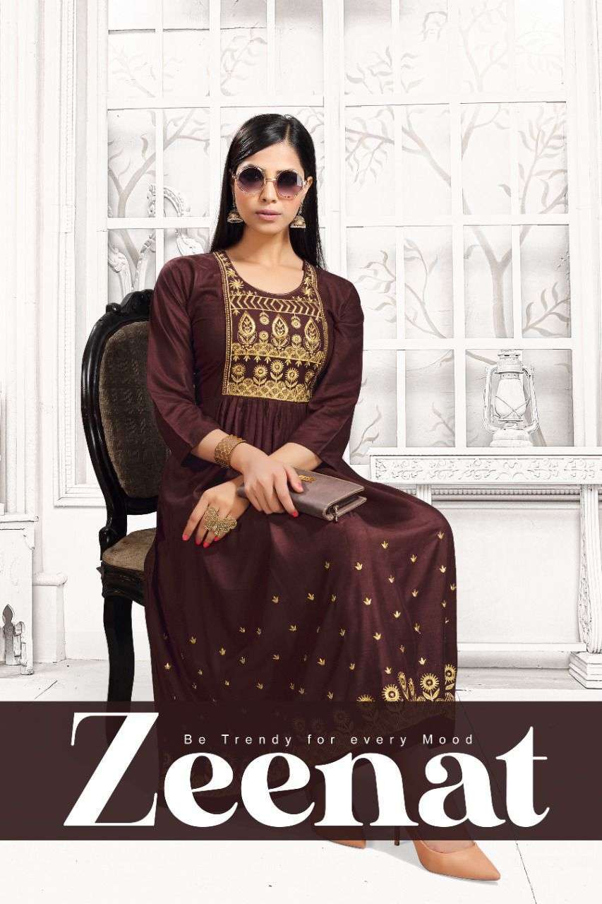 beauty queen zeenat series 1001-1008 14 kg rayon kurti 