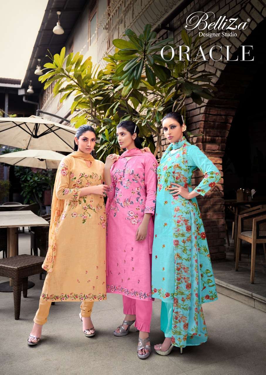 belliza oracle series 628001-628010 pure cotton linen suit 