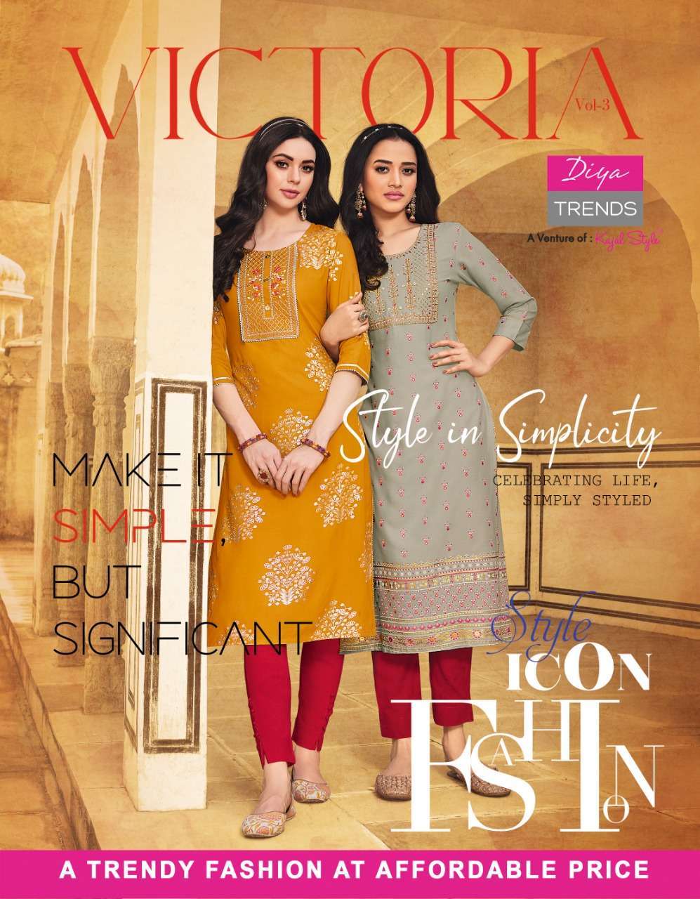 diya trends victorias vol 3 series 3001-3016 14 kg heavy rayon foil print kurti 