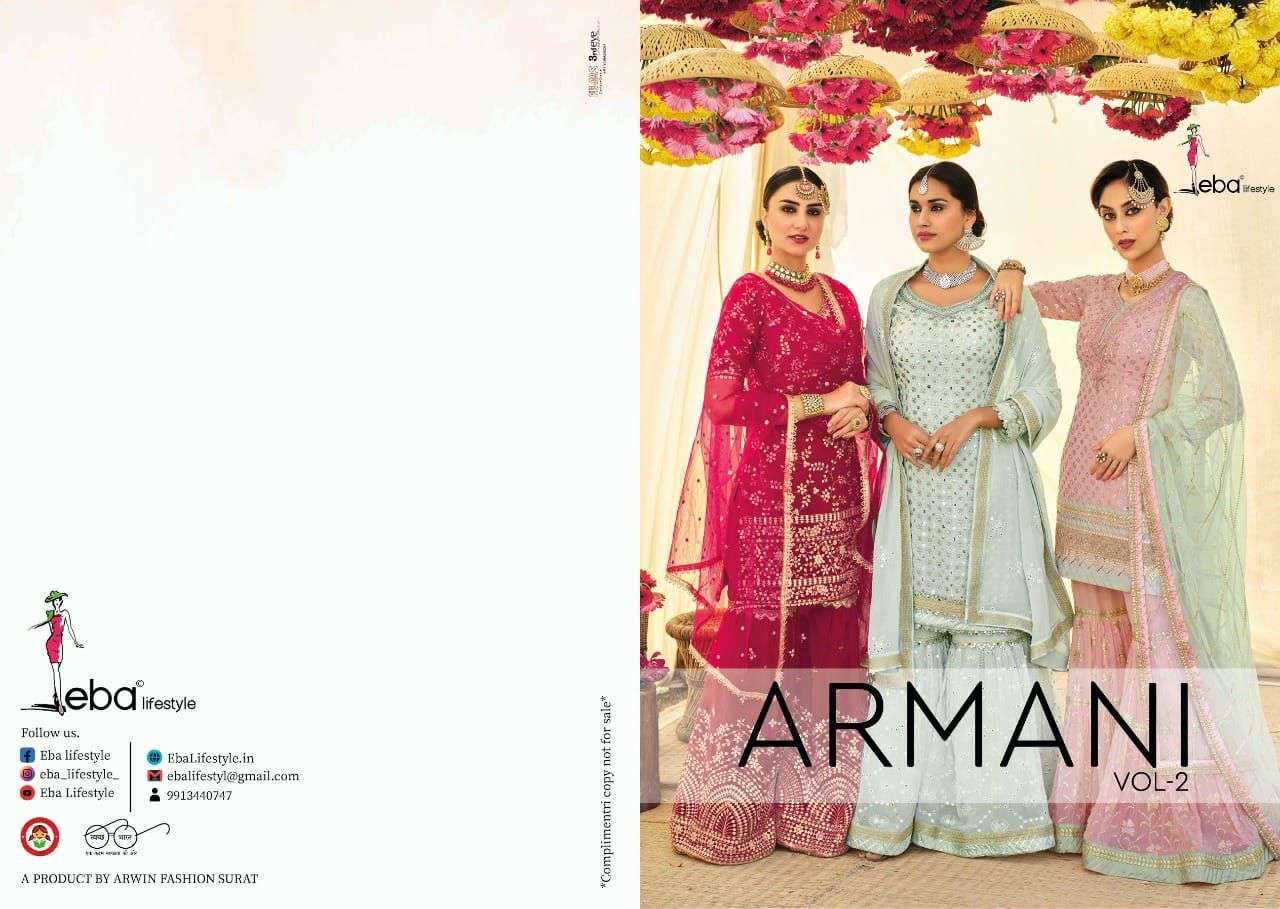 EBA ARMANI VOL-2 DESIGNER FAUX GEORGETTE SUIT 