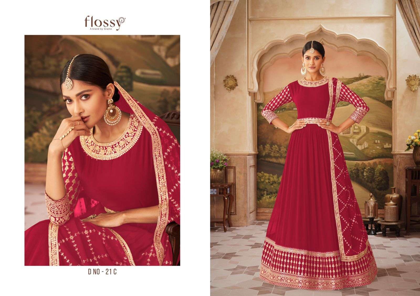 FLOSSY ROOH COLOUR VOL-1 DESIGNER HEAVY REAL GEORGETTE SUIT 