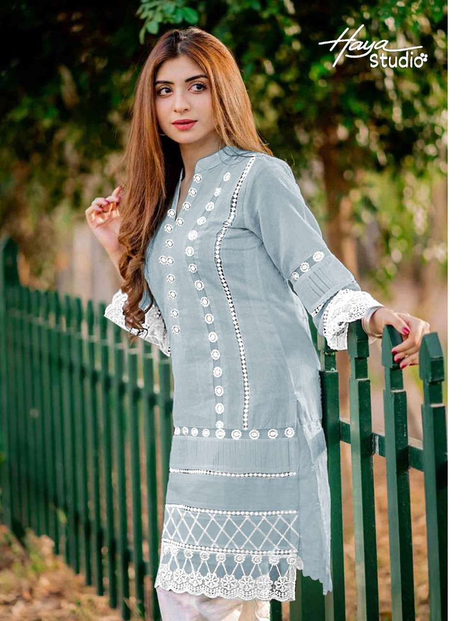 haya studio d no 1013 georgette pakistani readymade kurti 