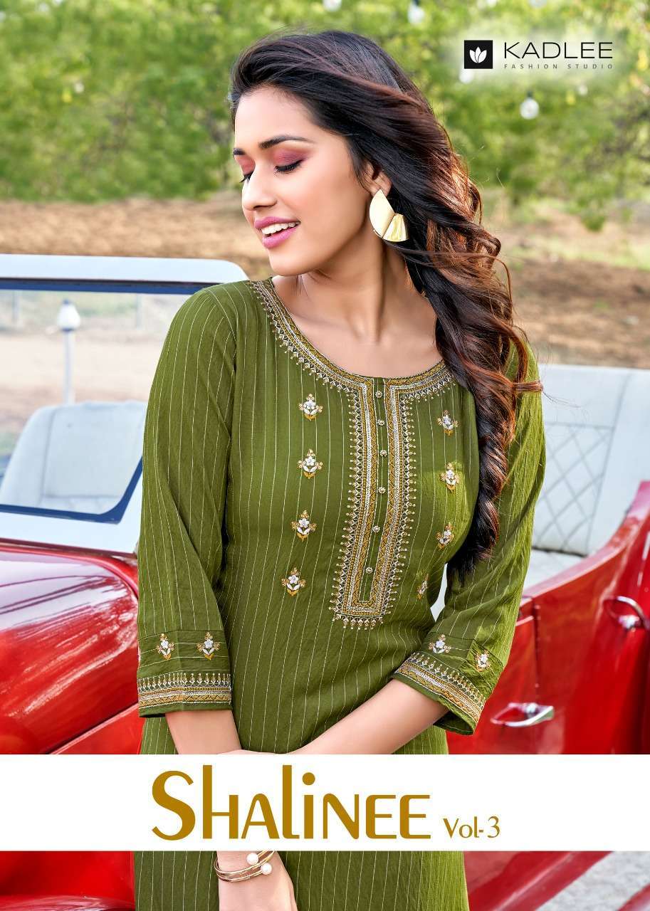 kadlee shalinee vol 3 series 2031-2036 Nylon Viscose weaving strips kurti