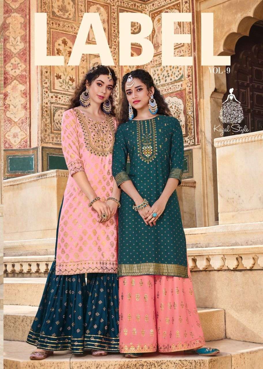 kajal style fashion label vol 9 series 9001-9006 heavy rayon kurti 