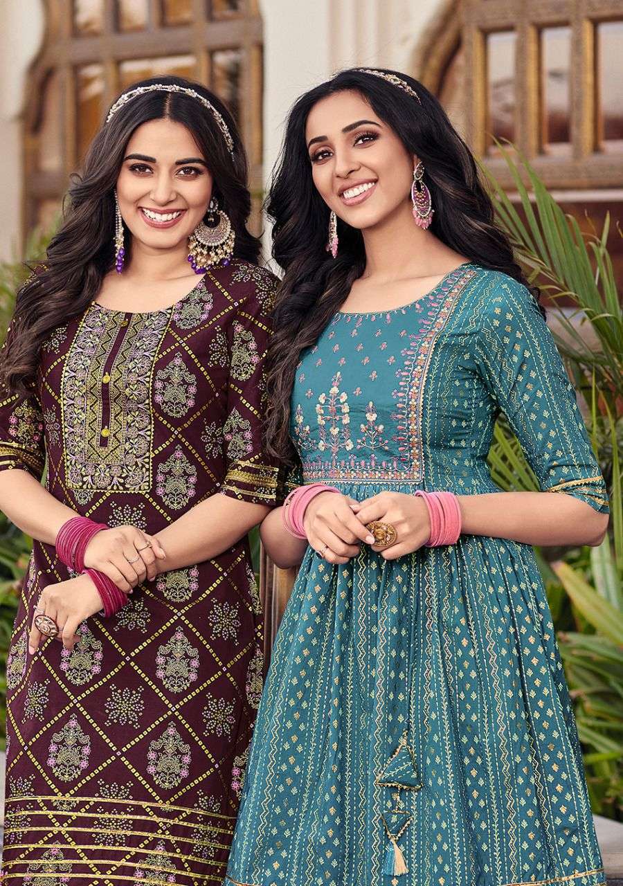 kajal style lavish series 1001-1008 heavy cotton kurti 