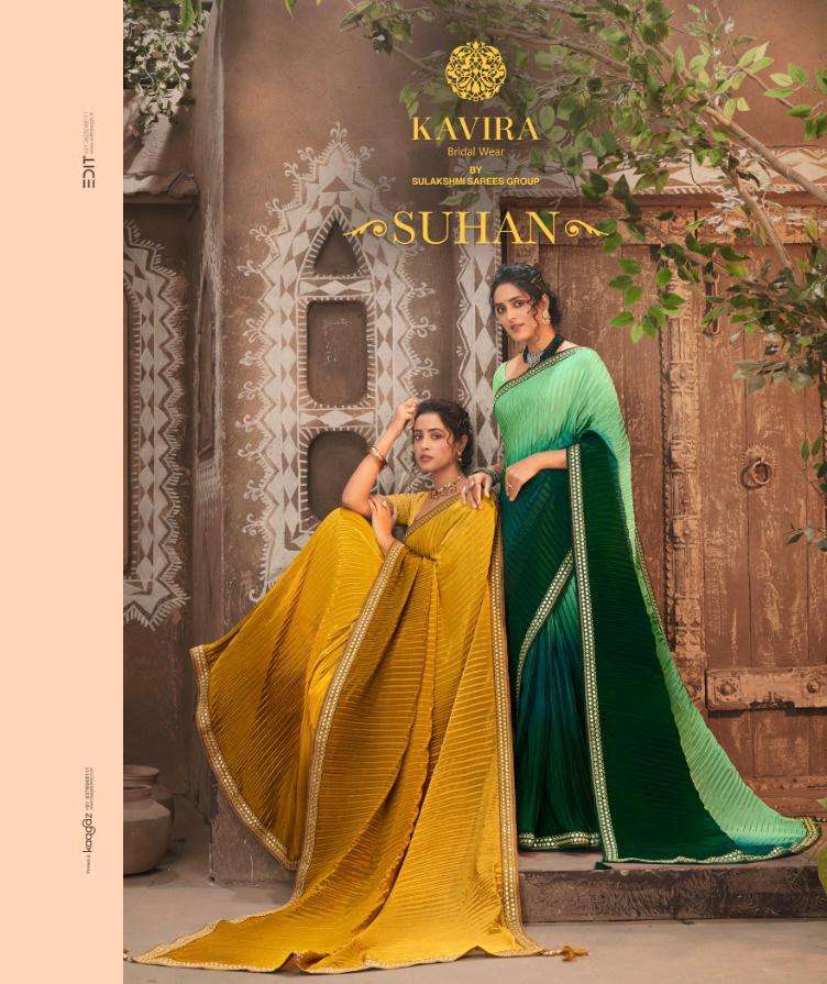 KAVIRA SUHAN DESIGNER CHINON CRUSH SAREE 