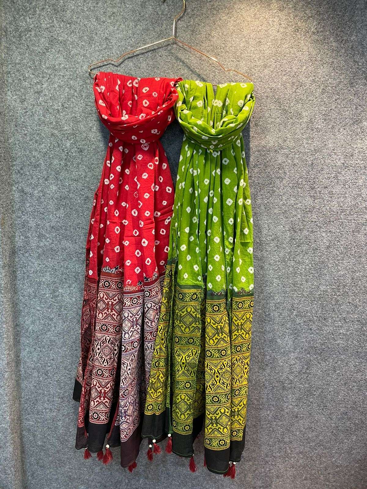 kc ajrakh bandhani dupatta for girls