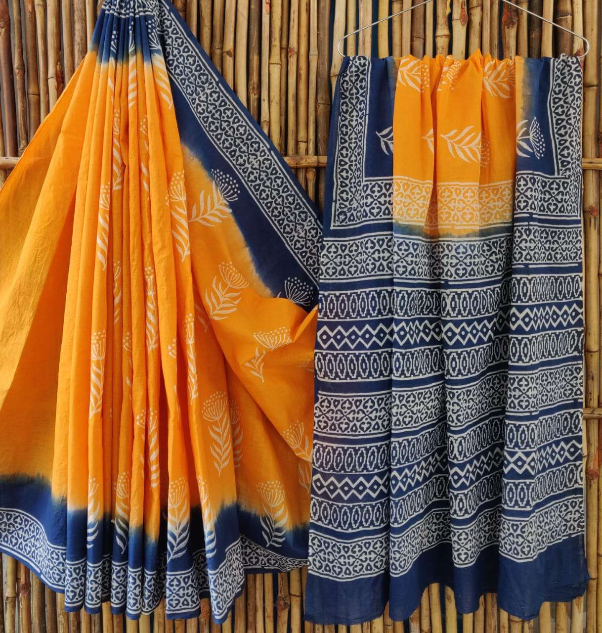 kc pushpa vol 2 hand block printed cotton mul saree
