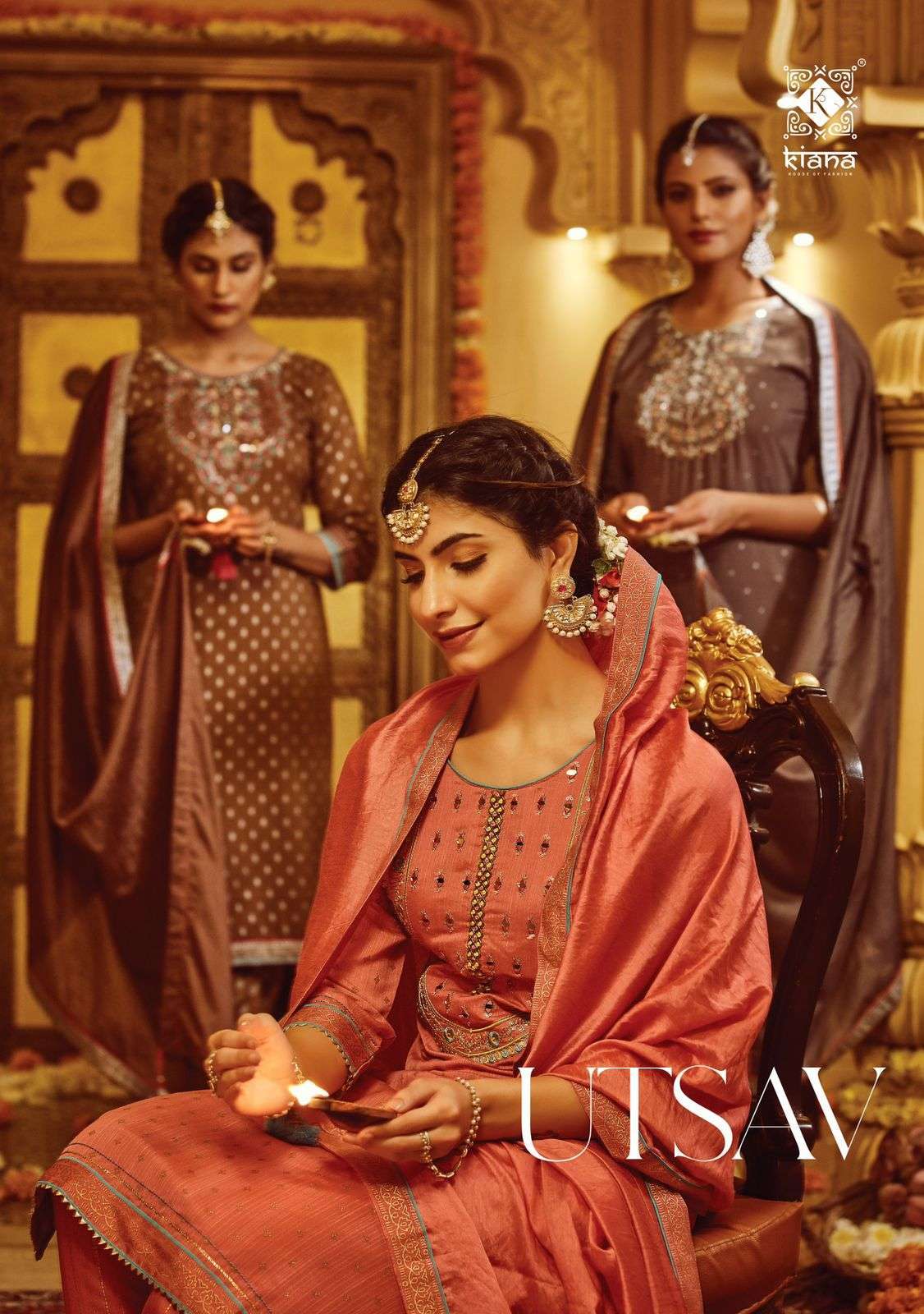 kiana utsav series 101-106 muslin slub readymade suit 