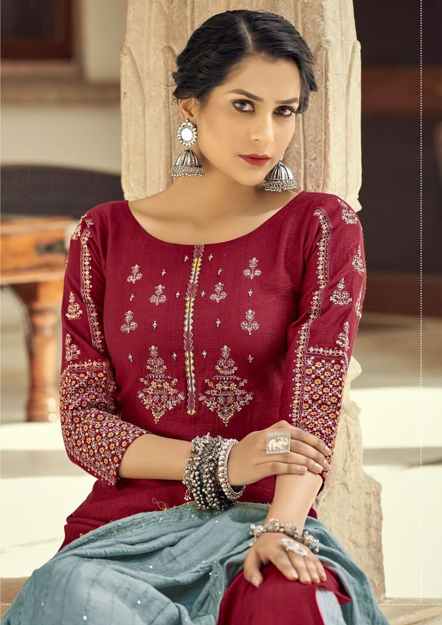 koodee riva vol 4 series 6037-6042 viscose slub readymade suit 