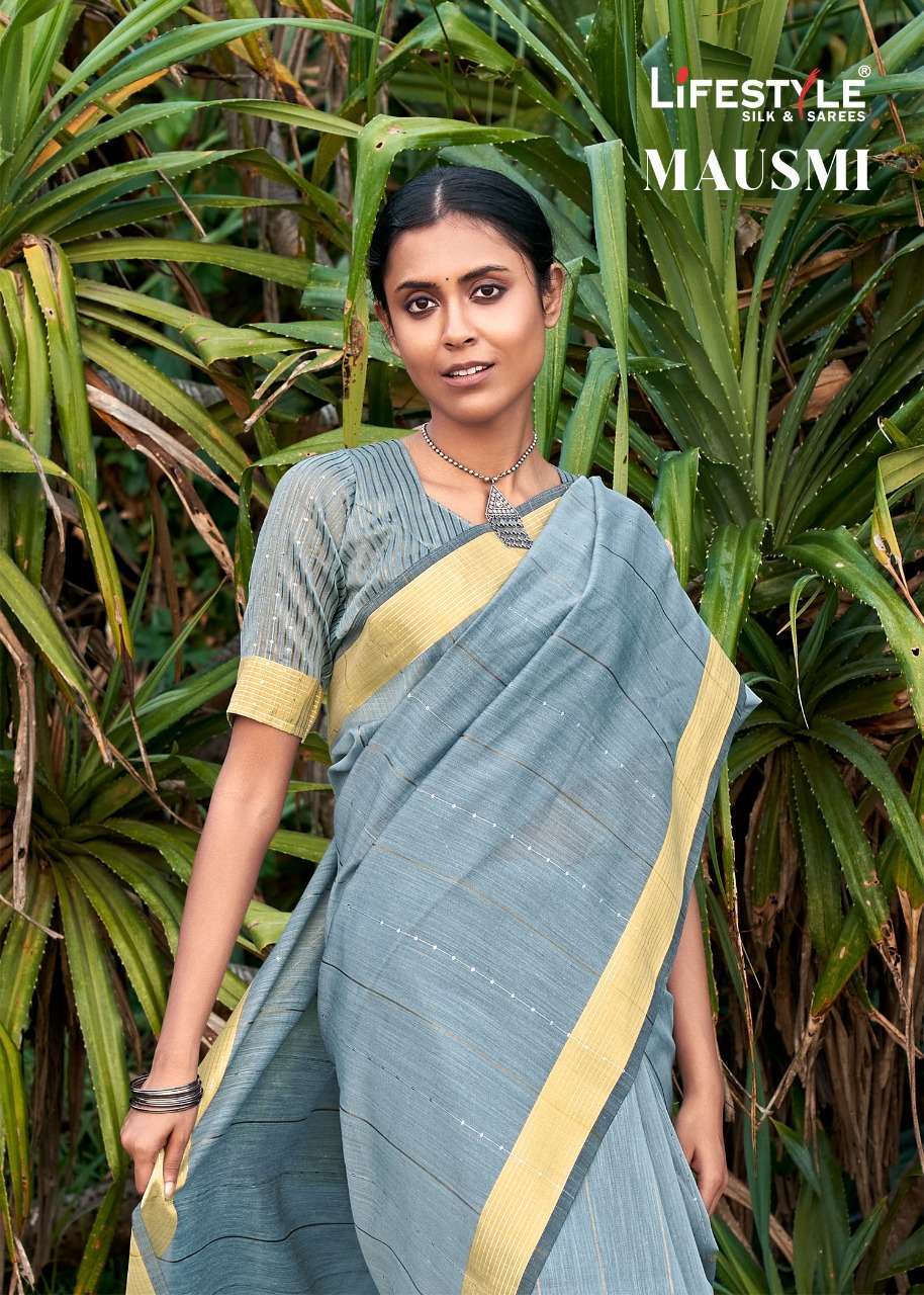 lifestyle mausmi vol 1 series 80501-80506 linen saree