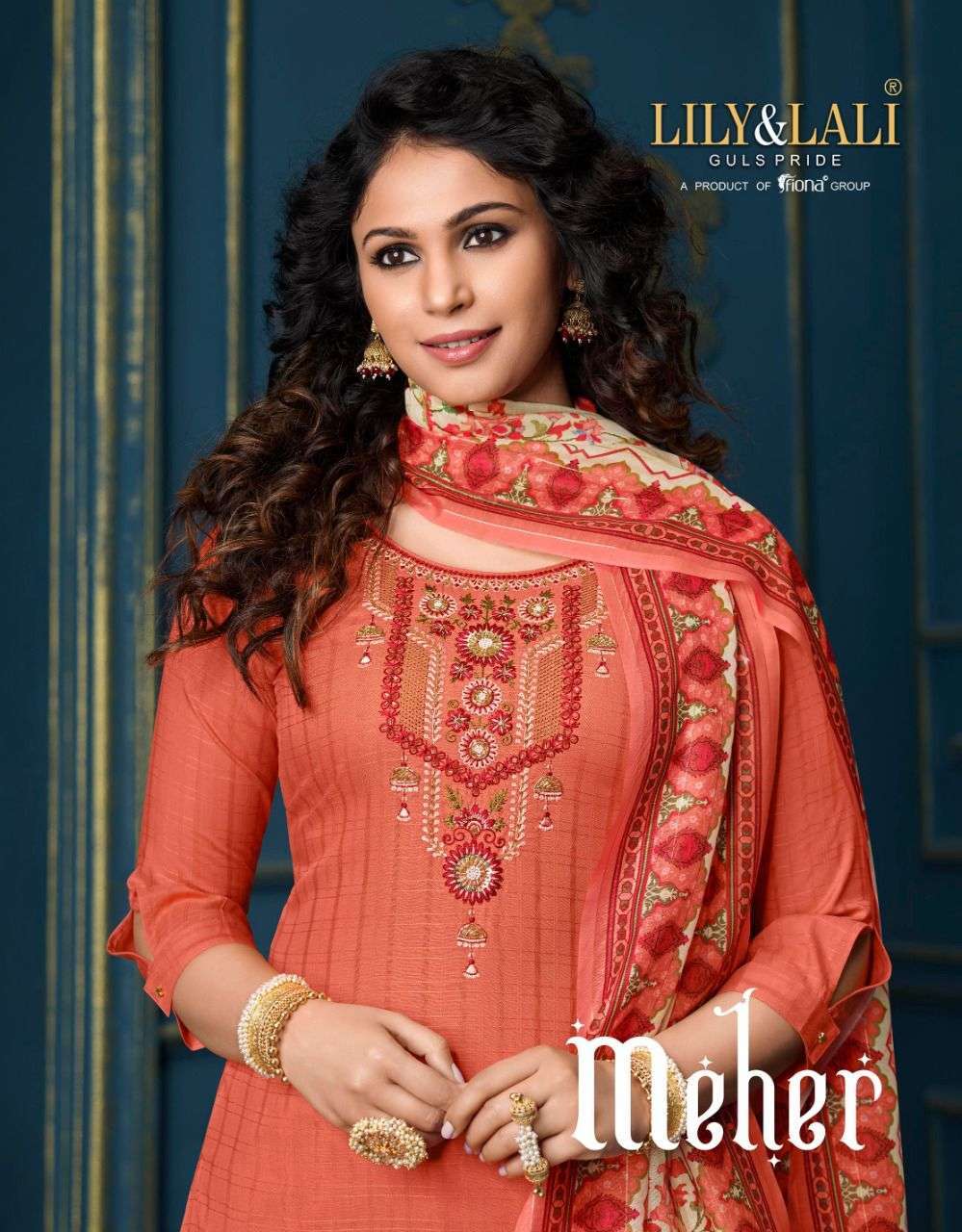 lily & lali meher series 8091-8098 viscose rayon readymade suit 