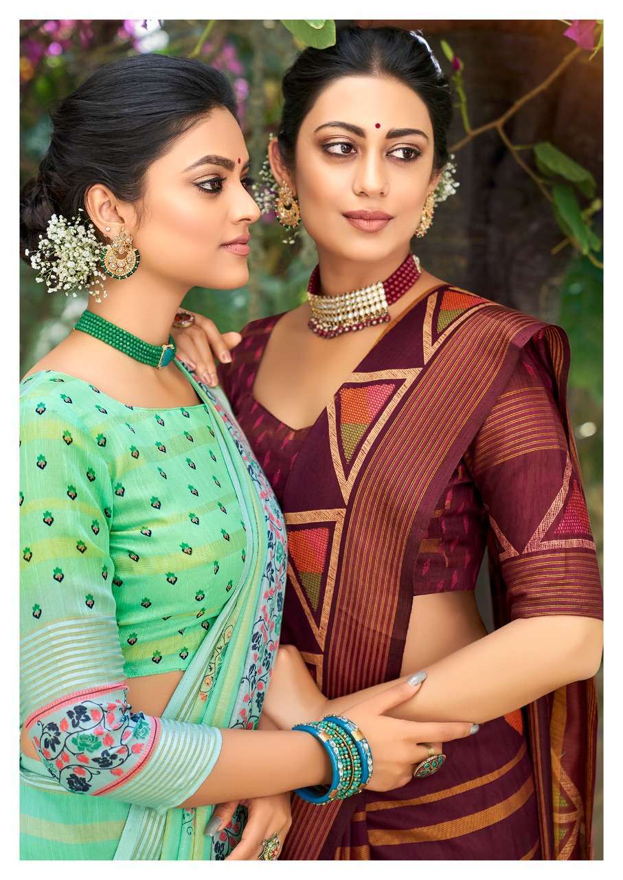 lt fashions parasmani series 1021-1030 cotton saree with viscose border