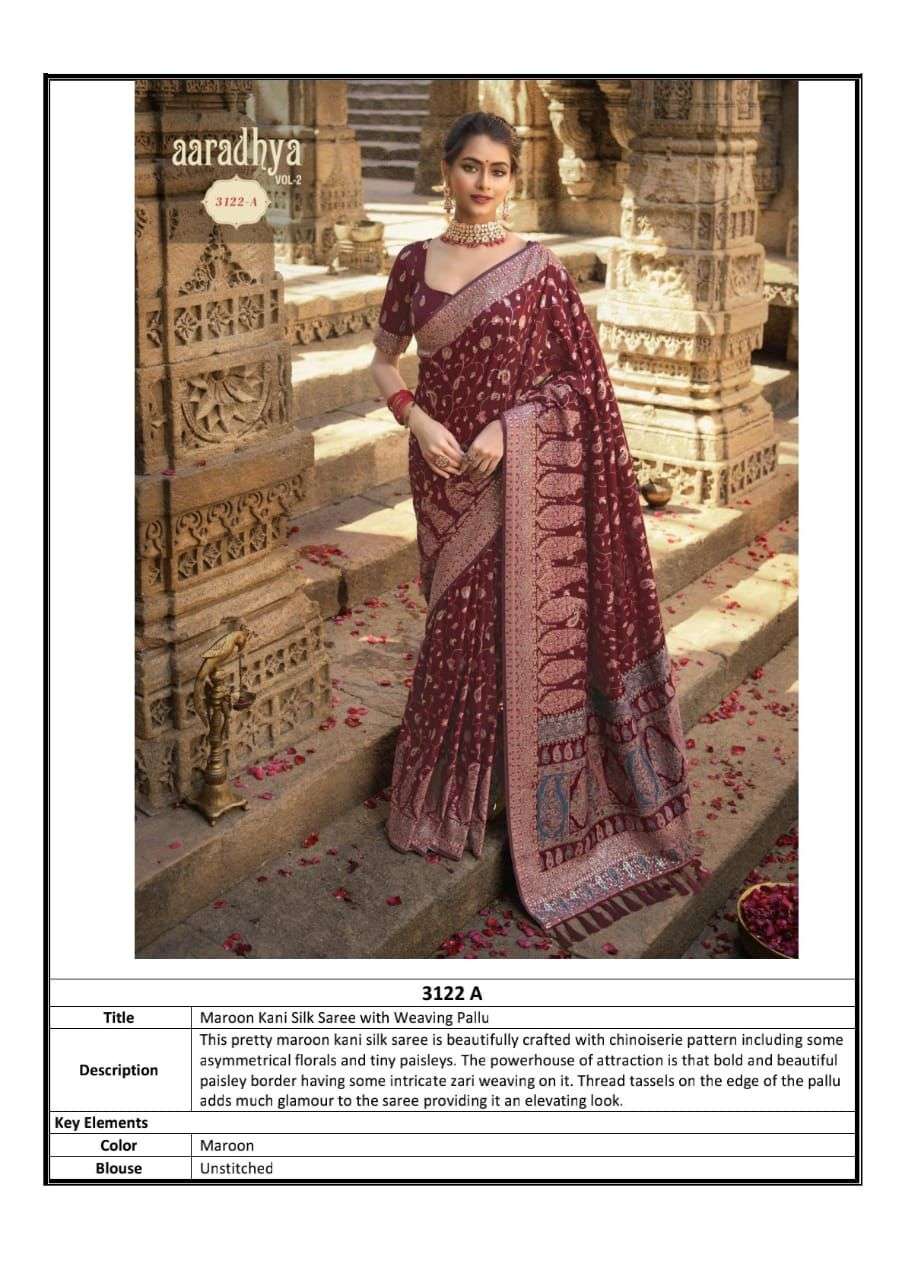 MANJULA AARADHYA VOL-2 DESIGNER KANI SILK SAREE
