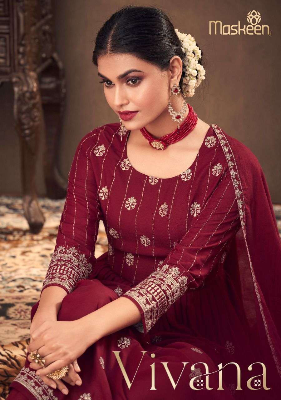 maskeenji vivana series 3223-3227 pure viscose rayon readymade suit