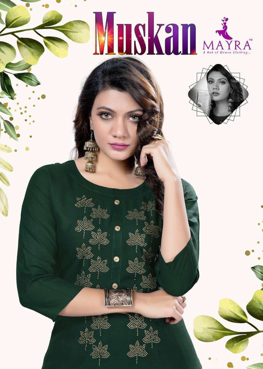 mayra muskan series 10001-10008 rayon 14 kg kurti 