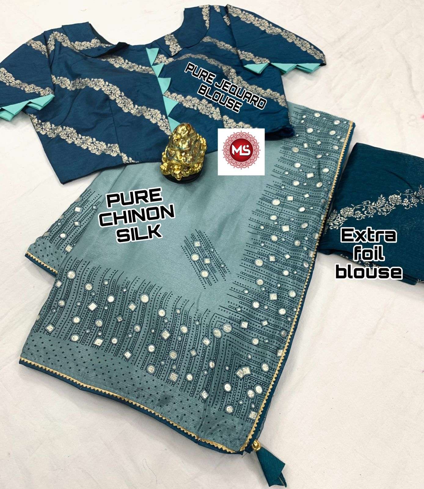 MS BRAND EVERYONE DESIGNER PURE SILK CHINON SAREE