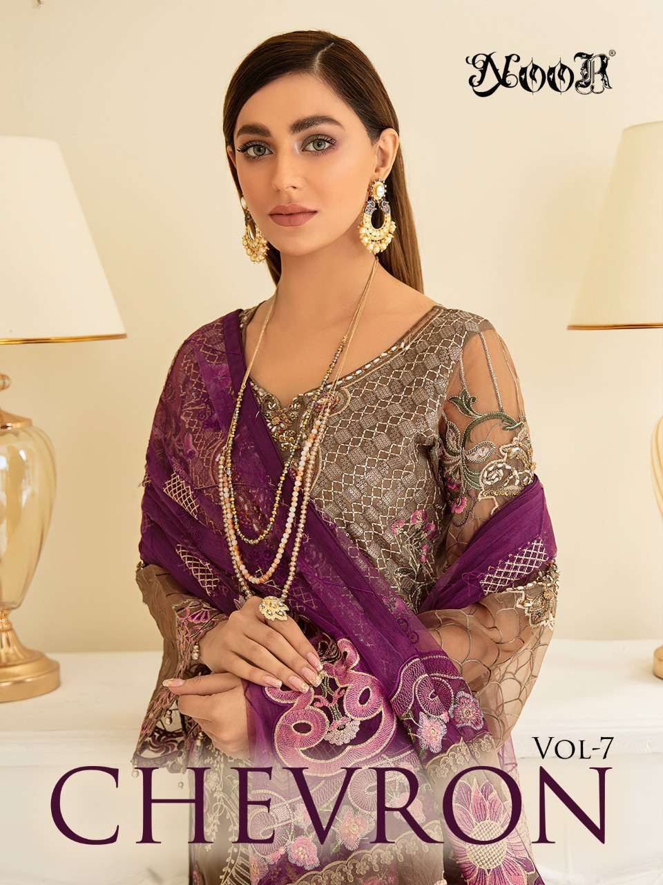 noor chevron vol 7 series 15021-15023 georgette suit 