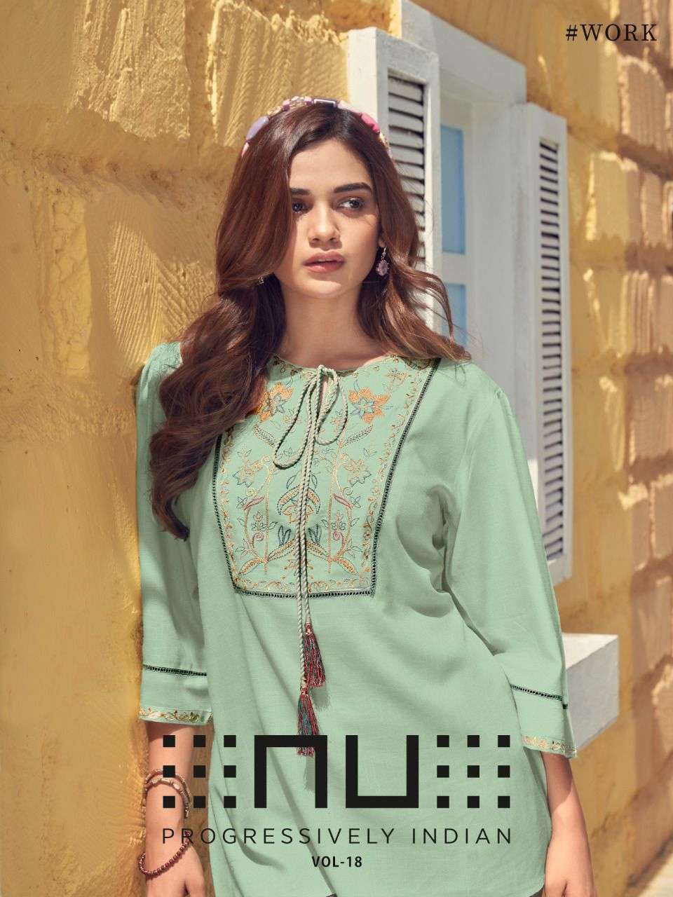 nu vol 18 series 1801-1806 rayon slub stylish short top collection