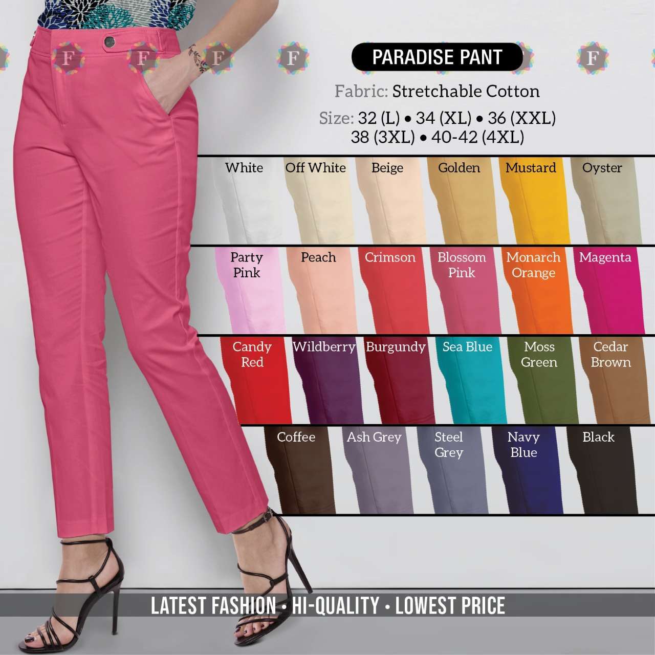 paradise pant stretchable cotton western bottom wear collection