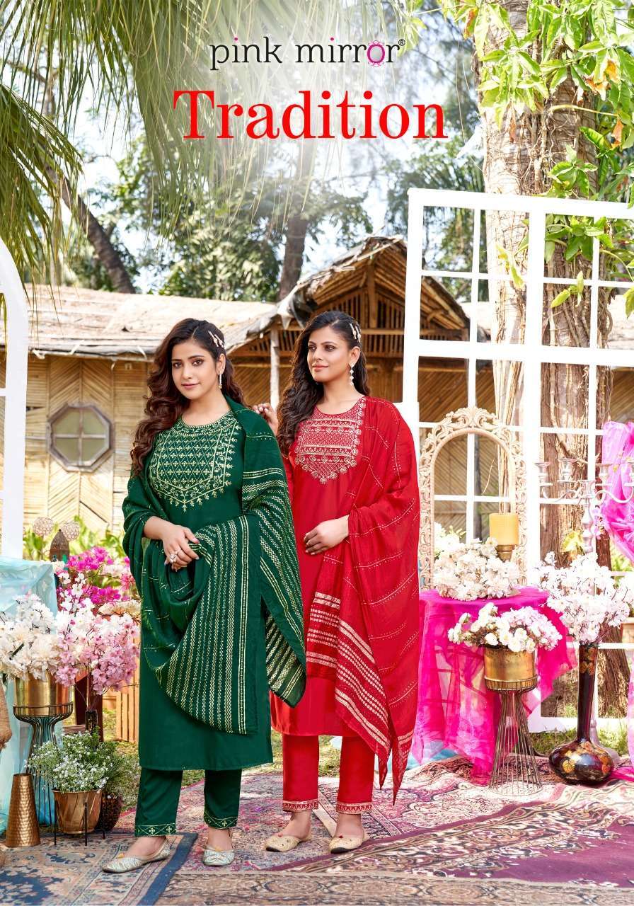 pink mirror tradition series 1001-1006 Viscose readymade suit 