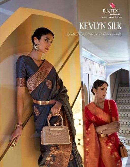 rajtex kevlyn silk series 239001-239006 tussar silk saree