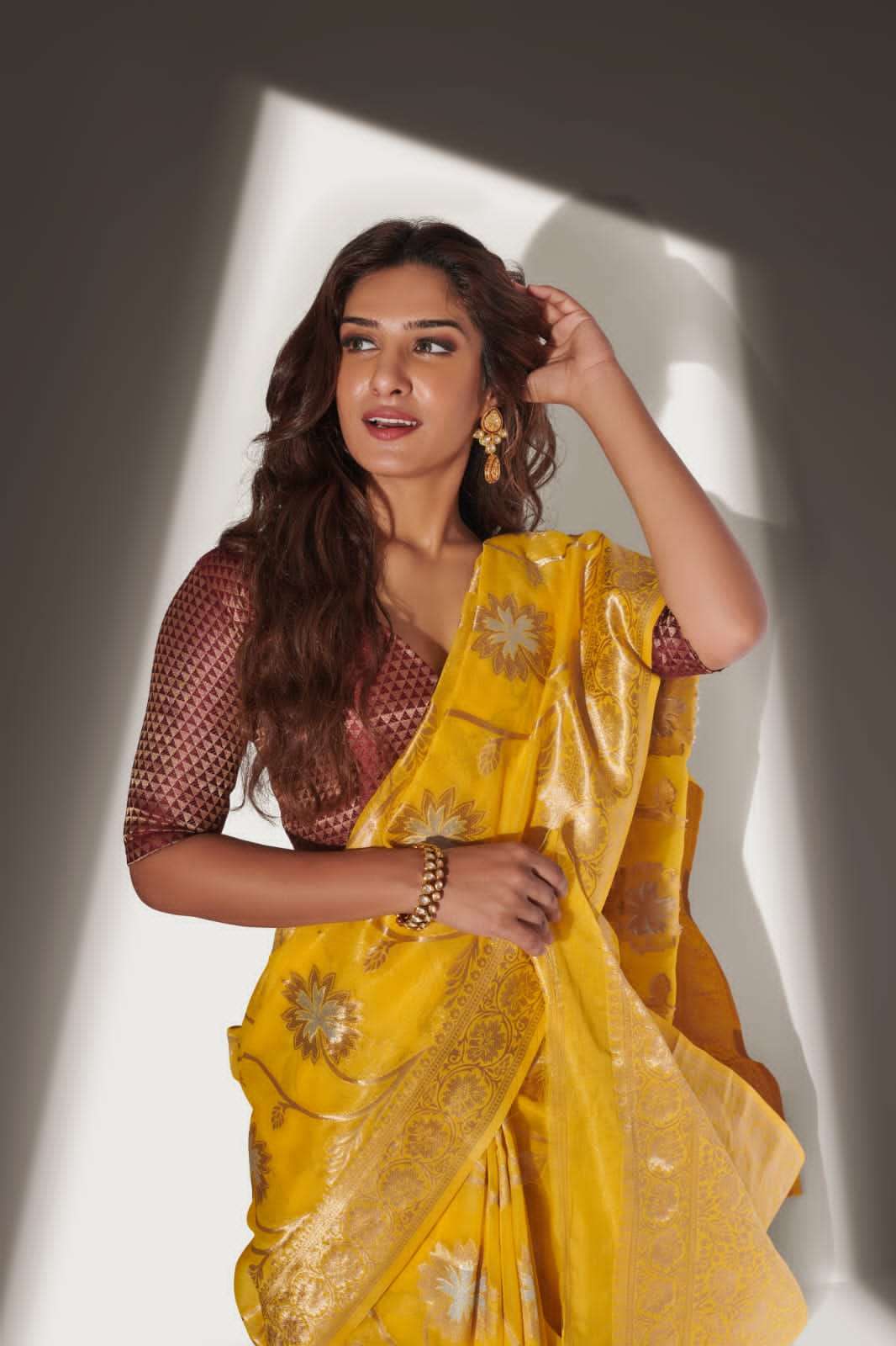 RAJYOG ALISHYA SILK DESIGNER SOFT BANARASI ORGANZA SAREE S