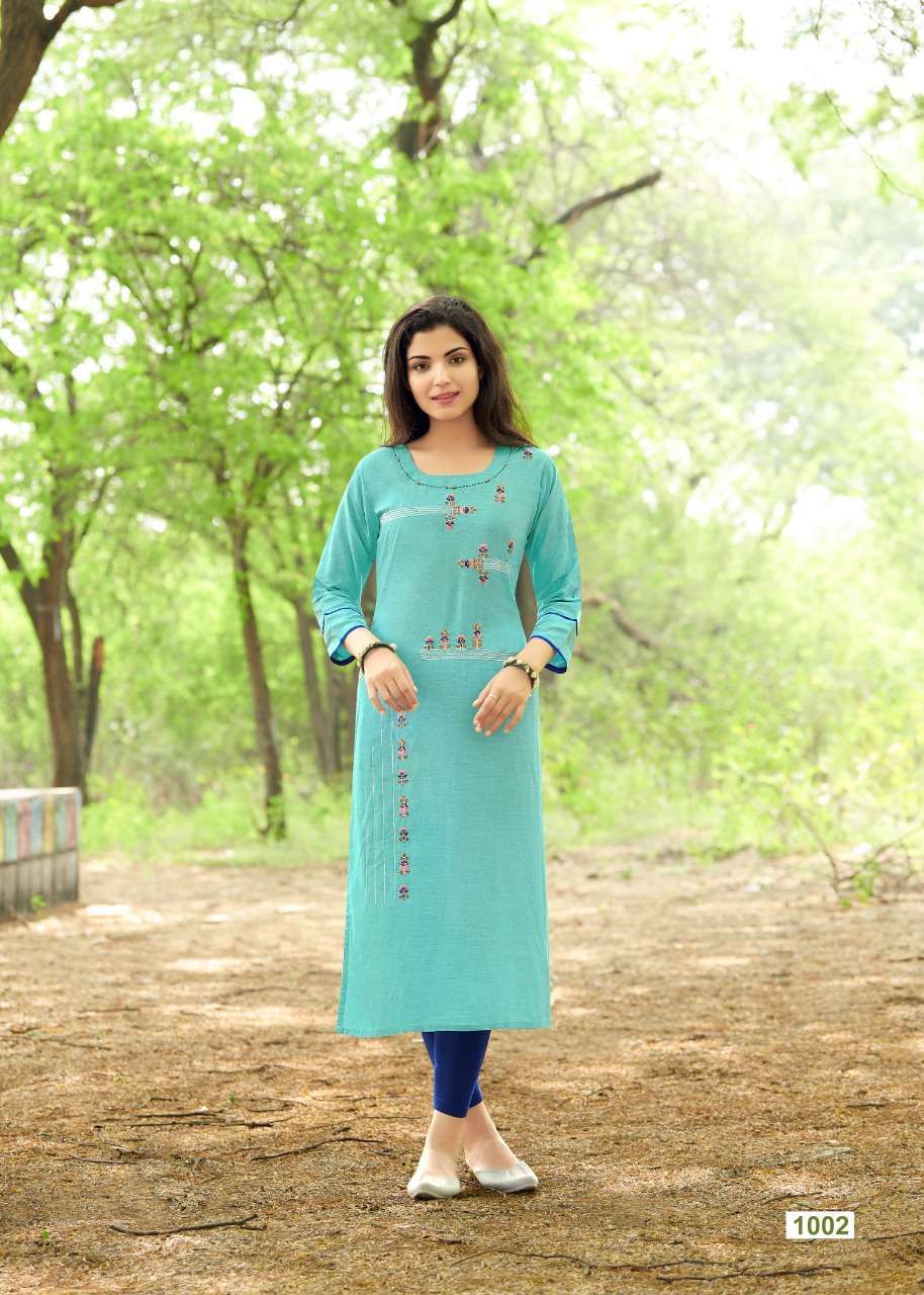 rangjyot siana vol 1 series 1001-1010 14 kg rayon kurti 