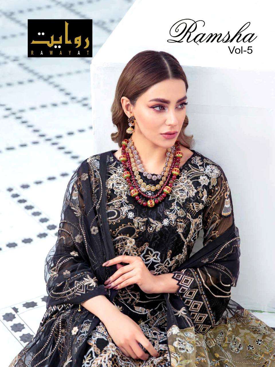 Rawayat Ramsha Vol-5 series 1130-1133 faux georgette suit 