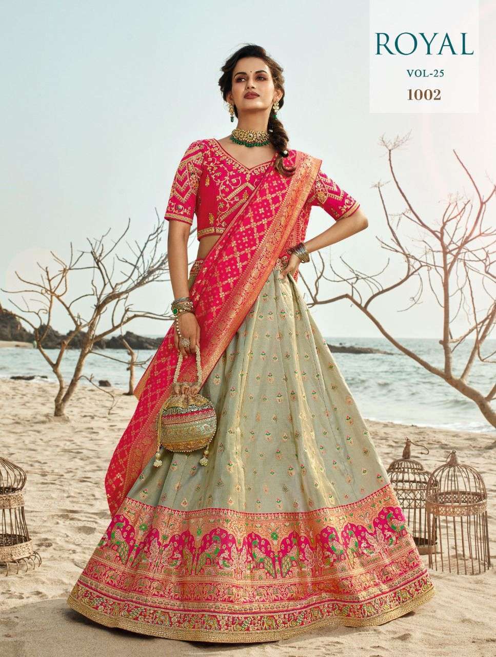 royal vol 25 series 1001-1007 banarasi silk lehenga 