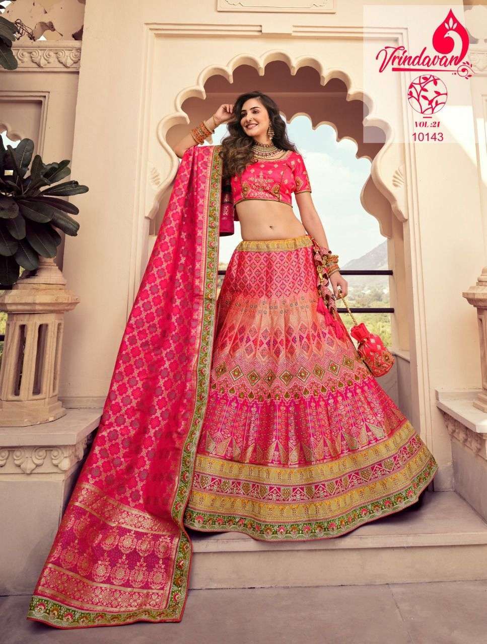 royal vrindavan vol 21 series 10142-10150 banarasi silk lehenga 