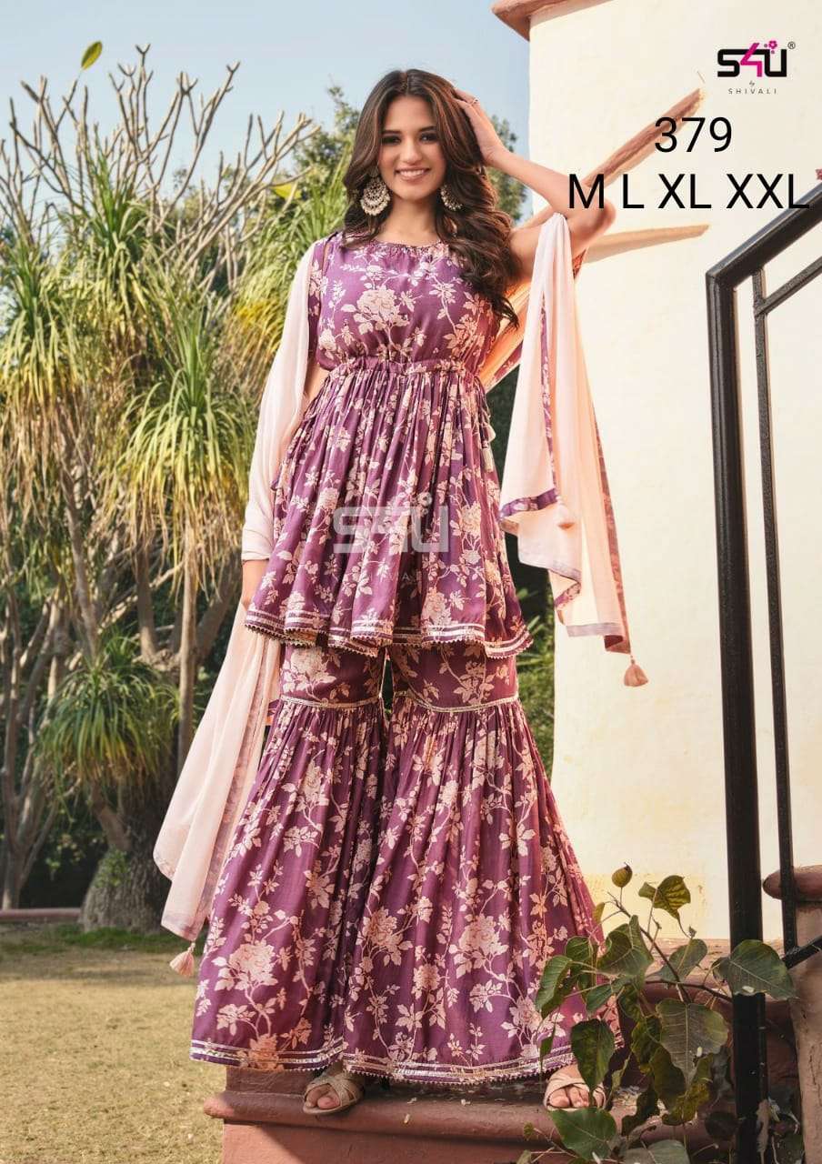 s4u 379 design combo set of exclusive sharara dresses