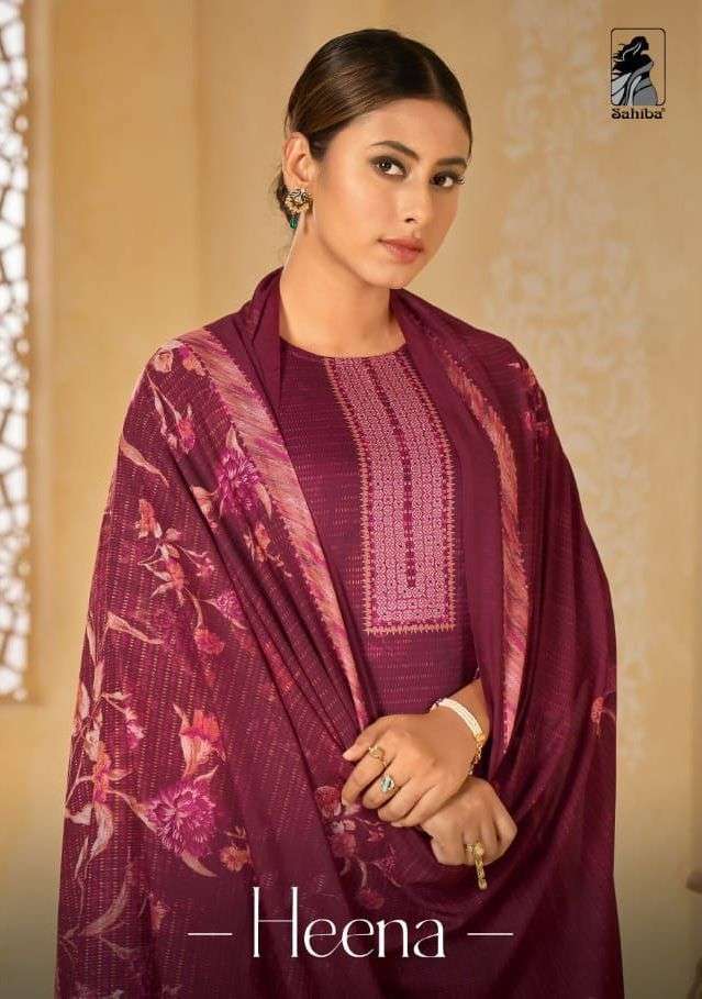 sahiba heena modal satin digital print suit with stone work 