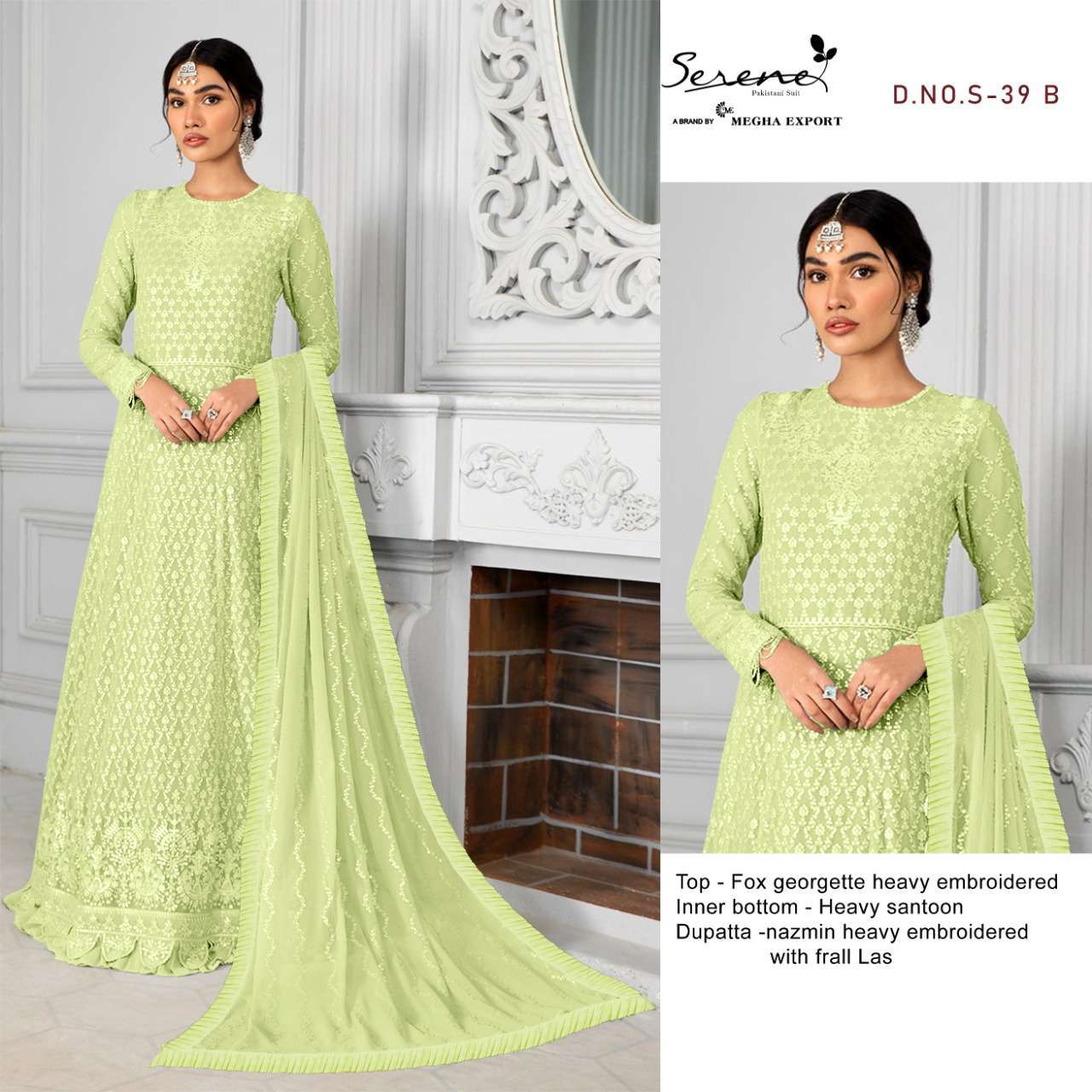 serene megha exports feza vol 2 s-39 faux georgette suit 